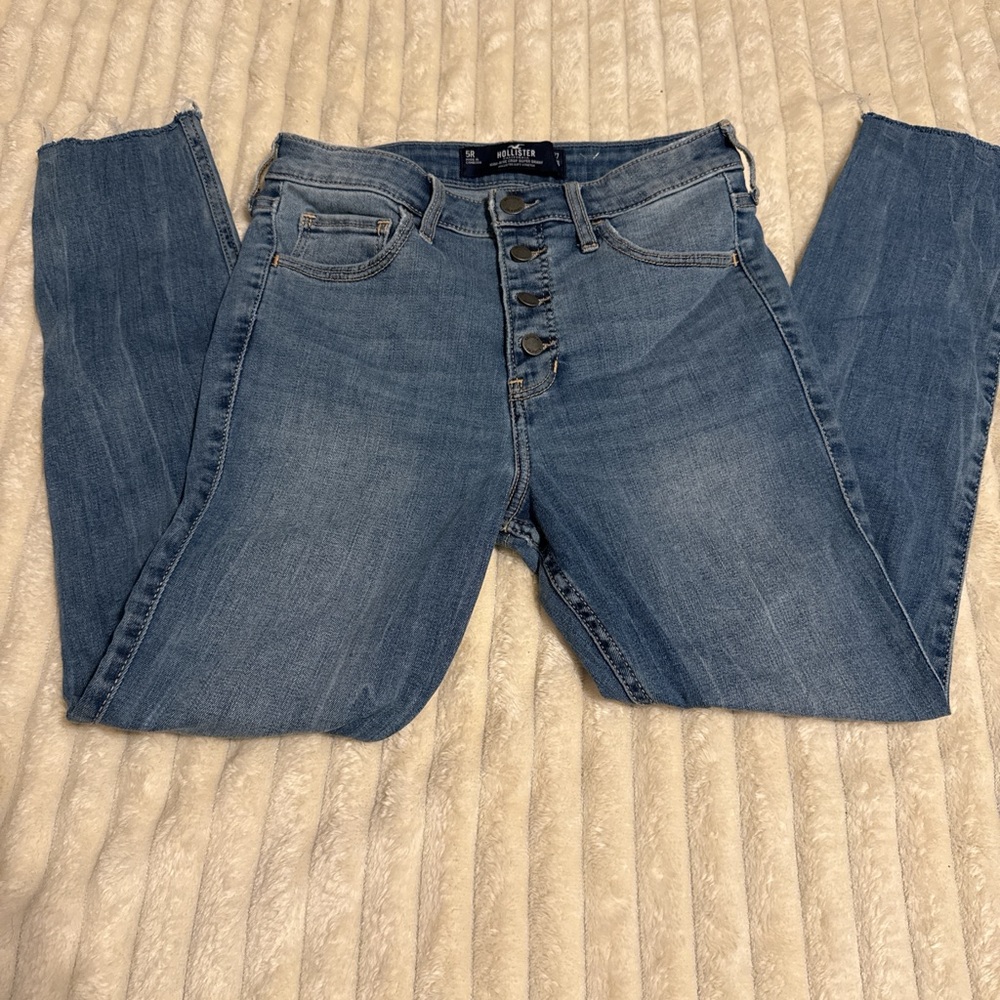 Women's Blue Button-Fly Jeans